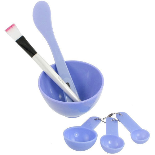 Plastic 4 in 1 DIY Facial Beauty Mask Bowl with Stick Brush Set