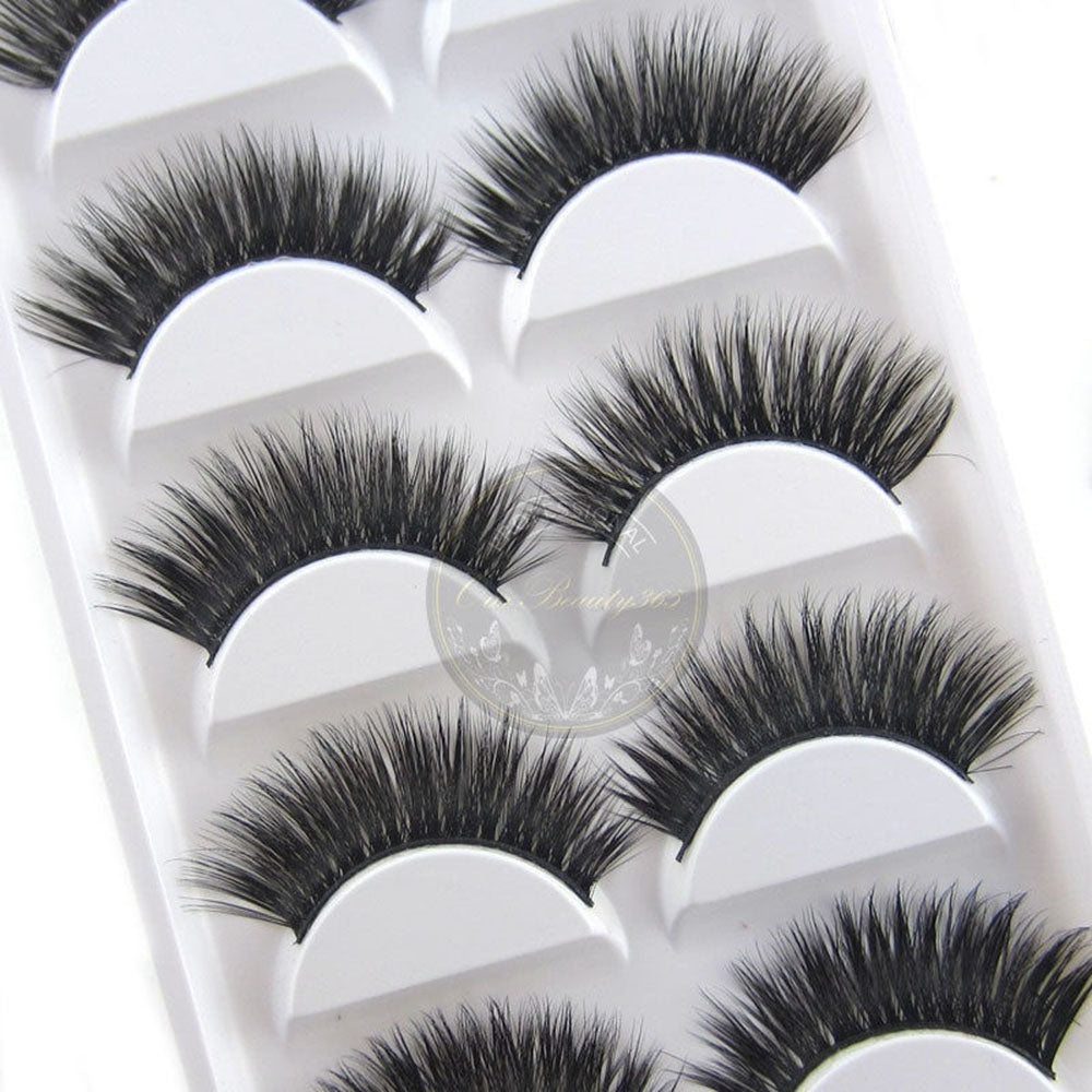 Luxurious 3D False Eyelashes Cross Natural Long Eye Lashes Makeup 10pcs